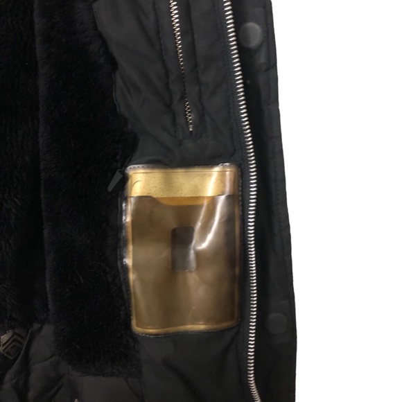 TNA sz Small Long Mid Length Warm Insulated Black Parka Winter Jacket Coat - Picture 8 of 14